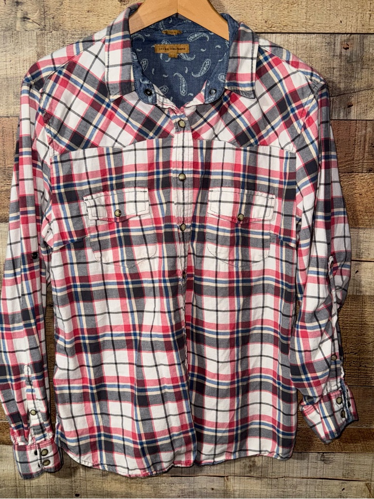 Jachs Girlfriend Button Up Blouse Top Shirt Woman’s Xl Plaid